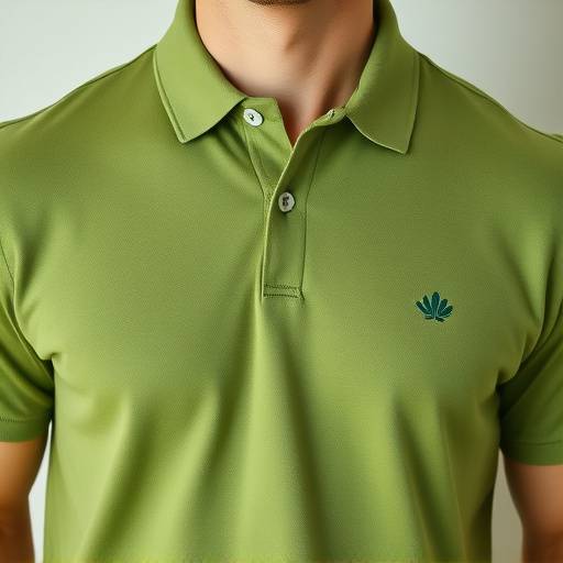 Camisa polo verde musgo, casual e confortável.